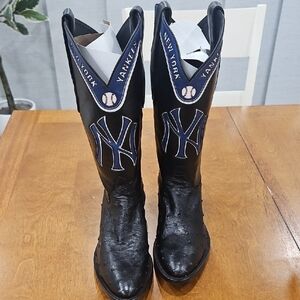 Justin Boots Black and Blue Heeled Boots
